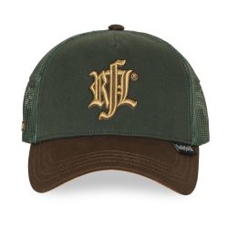 Casquette trucker uni filet logo brodé visière suédine English Pub