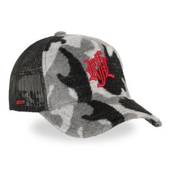 Casquette trucker imitation fourrure avec filet logo brodé Mountain