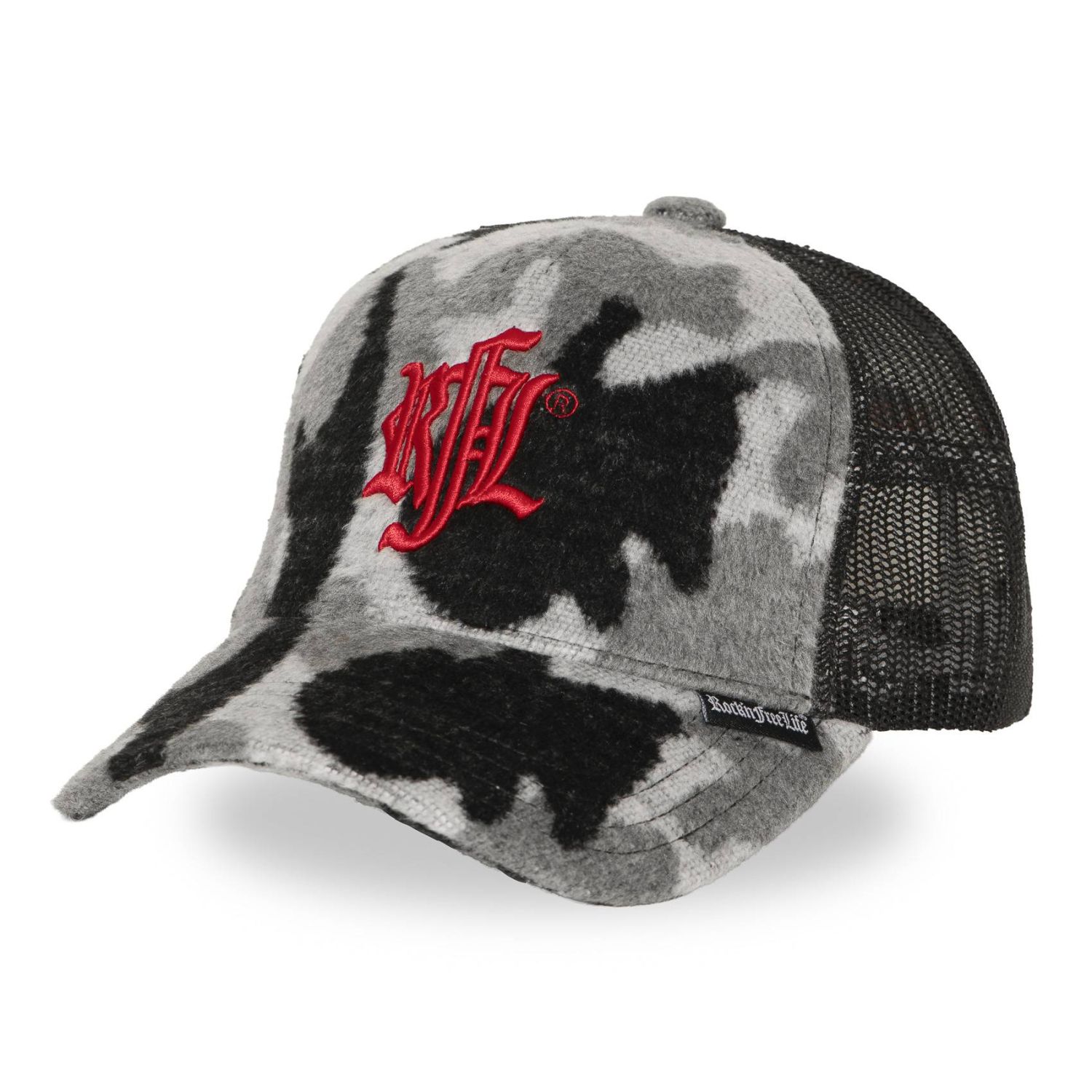 Casquette trucker imitation fourrure avec filet logo brodé Mountain