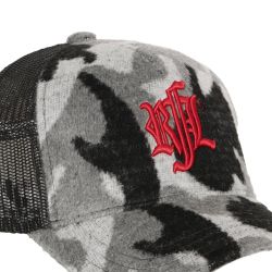 Casquette trucker imitation fourrure avec filet logo brodé Mountain