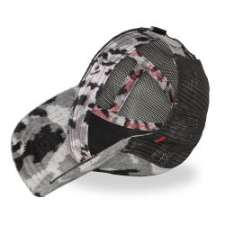 Casquette trucker imitation fourrure avec filet logo brodé Mountain