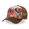 Casquette trucker imprimée filet logo brodé visière simili Kado
