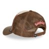 Casquette trucker imprimée filet logo brodé visière simili Kado