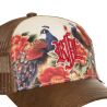 Casquette trucker imprimée filet logo brodé visière simili Kado