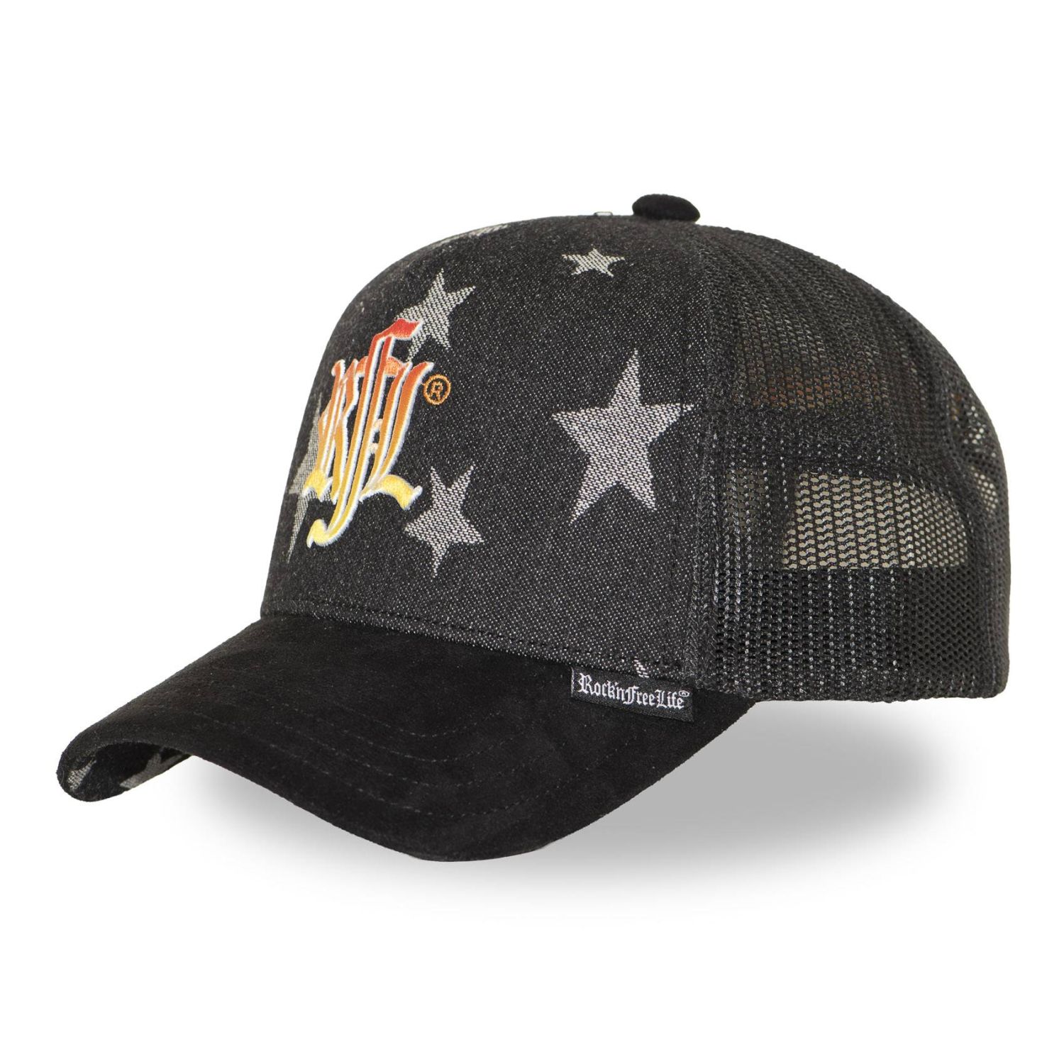 Casquette trucker imprimée filet logo brodé visière imprimée Star