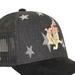 Casquette trucker imprimée filet logo brodé visière imprimée Star