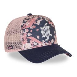 Casquette trucker imprimée filet logo brodé visière imprimée Hanami