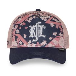 Casquette trucker imprimée filet logo brodé visière imprimée Hanami