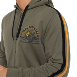 Sweat zippé à capuche homme en french terry Racer