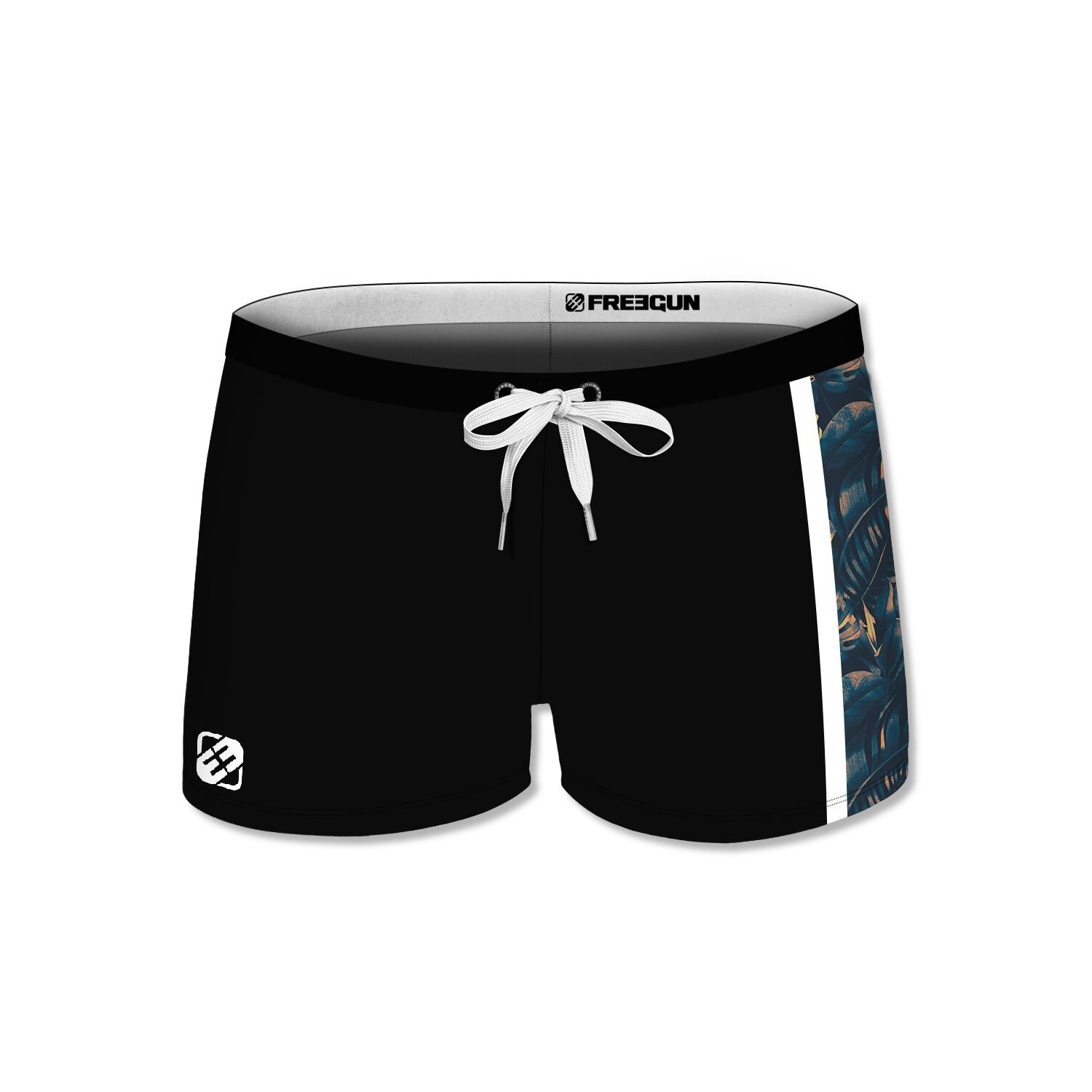 Boxer de bain homme avec empiècement imprimé Tropical