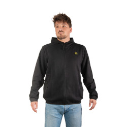 Sweat sport zippé à capuche homme en interlock et patch rubber Clyde