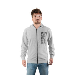 Sweat zippé à capuche homme en french terry imprimé poitrine Liam