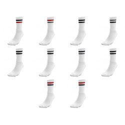 TWINDAY Lot de 10 paires de Chaussettes Homme Coton SPORT Blanc