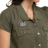 Combi-short fluide en tencel avec broderie  & print dos Aviateur