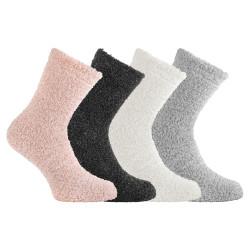 Lot de 4 paires de chaussettes femme en maille chenille lurex Angela