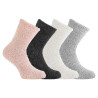 Lot de 4 paires de chaussettes femme en maille chenille lurex Angela