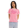 T-shirt femme col rond avec Rib contrastés et print devant Groovy