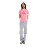 T-shirt femme col rond avec Rib contrastés et print devant Groovy