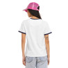 T-shirt femme col rond avec Rib contrastés et print devant Groovy