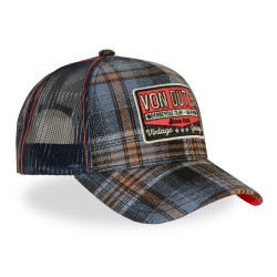 Casquette baseball  à carreaux avec patch Carrreaux09