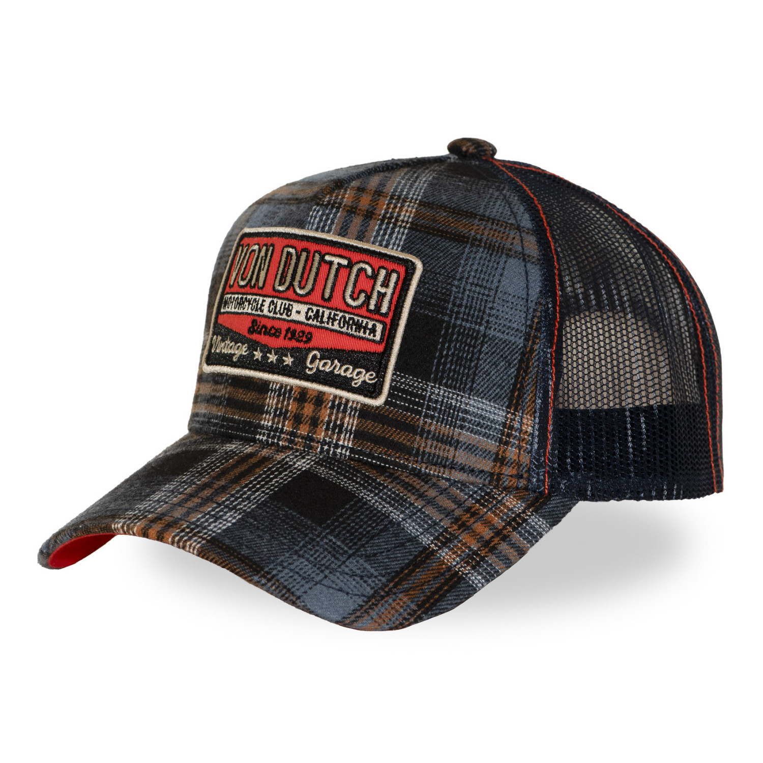 Casquette baseball  à carreaux avec patch Carrreaux09