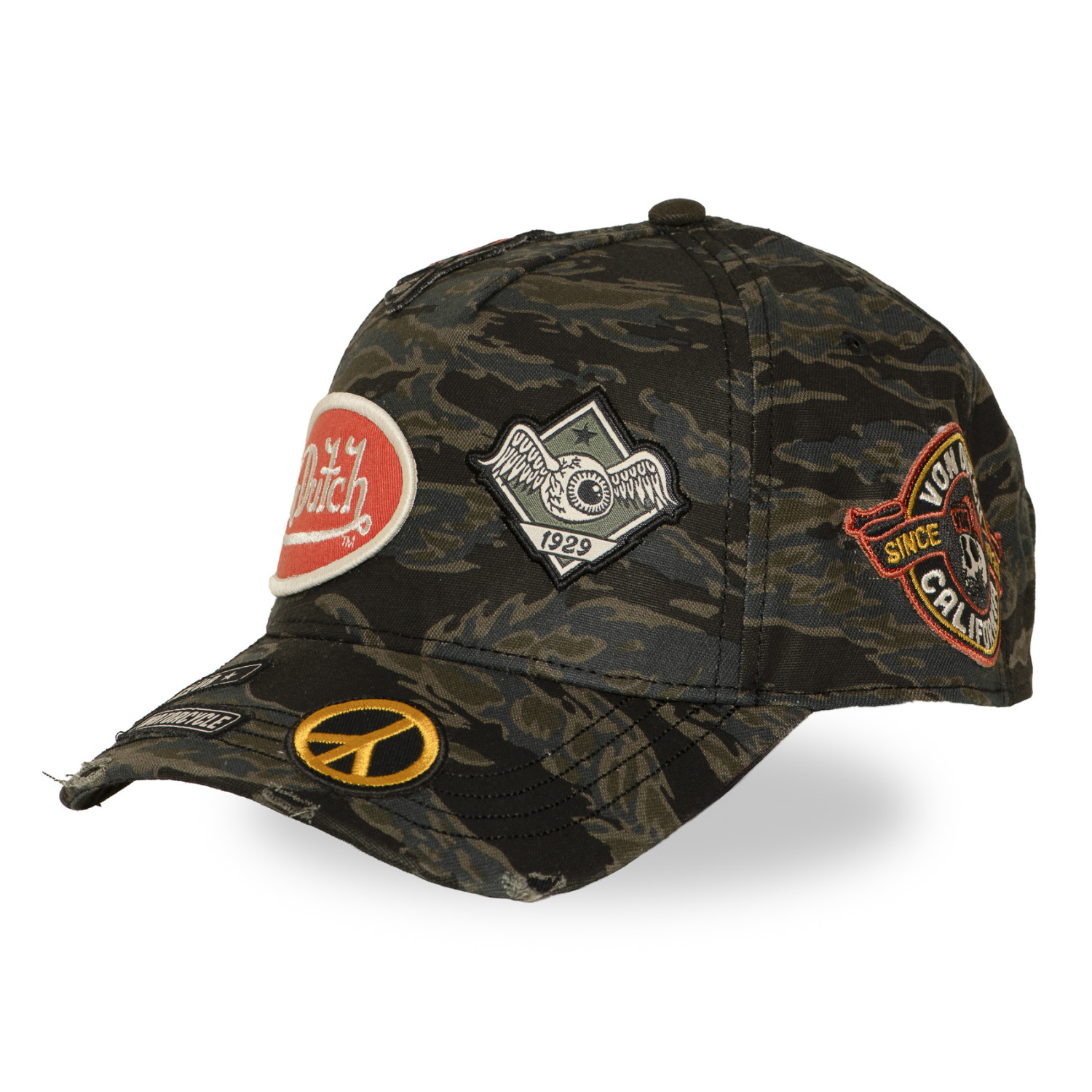 Casquette baseball effet usé avec patch Kamo Tiger