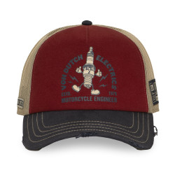 Casquette trucker filet effet usé avec print Crew Electrics