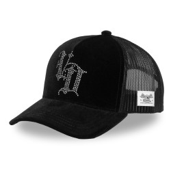 Casquette baseball Velvet avec logo en Strass Royal B