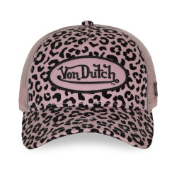 Casquette baseball Velvet avec print et broderie Leopard Rose