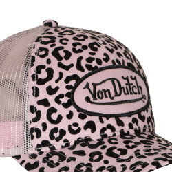 Casquette baseball Velvet avec print et broderie Leopard Rose