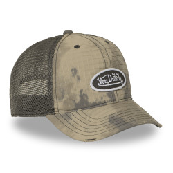 Casquette baseball filet en ripstop effet usé avec patch Mac kamo