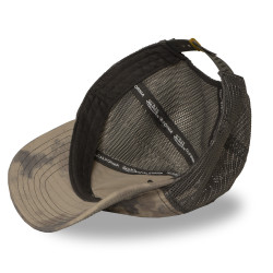 Casquette baseball filet en ripstop effet usé avec patch Mac kamo