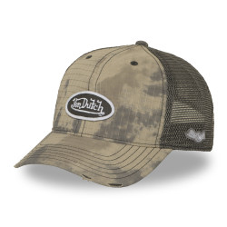 Casquette baseball filet en ripstop effet usé avec patch Mac kamo