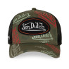 Casquette trucker effet usé avec patch et print Café
