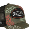 Casquette trucker effet usé avec patch et print Café
