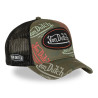 Casquette trucker effet usé avec patch et print Café