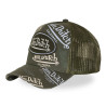 Casquette trucker effet usé avec patch et print Café Olive