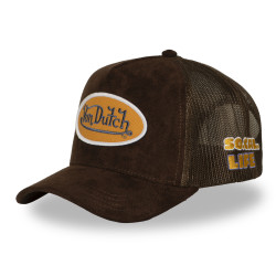 Casquette trucker filet en suédine avec patch Fur Ganache