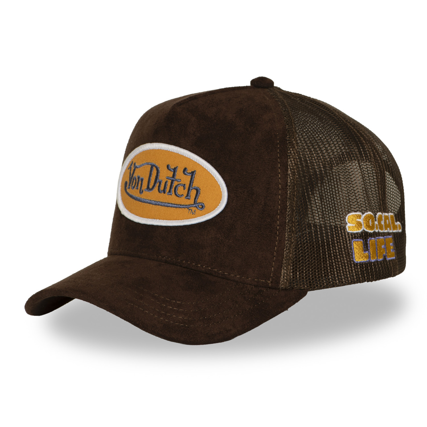 Casquette trucker filet en suédine avec patch Fur Ganache