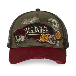 Casquette trucker filet effet usé avec patch et print Patches17