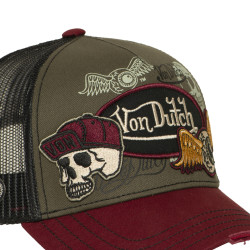 Casquette trucker filet effet usé avec patch et print Patches17