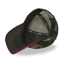 Casquette trucker filet effet usé avec patch et print Patches17