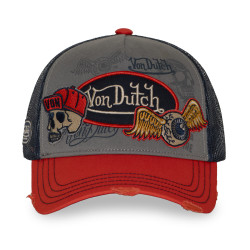 Casquette trucker filet effet usé avec patch et print Patches18