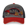 Casquette trucker filet effet usé avec patch et print Patches18