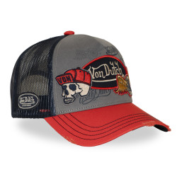 Casquette trucker filet effet usé avec patch et print Patches18