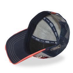 Casquette trucker filet effet usé avec patch et print Patches18