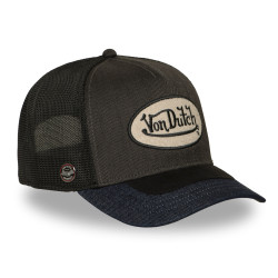 Casquette trucker filet premium avec patch et visière bimatière Shiel