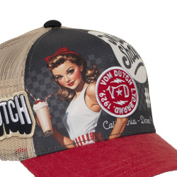 Casquette trucker filet avec print et patch  Subl Pinup Milk