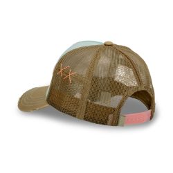 Casquette trucker avec filet effet usé et patch brodé Used