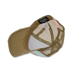 Casquette trucker avec filet effet usé et patch brodé Used